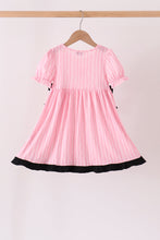 Pink ghost applique stripe dress - ARIA KIDS