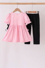 Pink ghost applique stripe pants set - ARIA KIDS