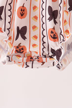 Pumpkin bow embroidery ruffle bubble