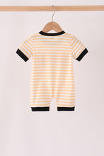 Pumpkin embroidery stripe romper