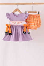 Purple spider smocked ruffle bloomer set - ARIA KIDS