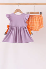 Purple spider smocked ruffle bloomer set - ARIA KIDS