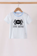 Blue stripe spider embroidery top - ARIA KIDS