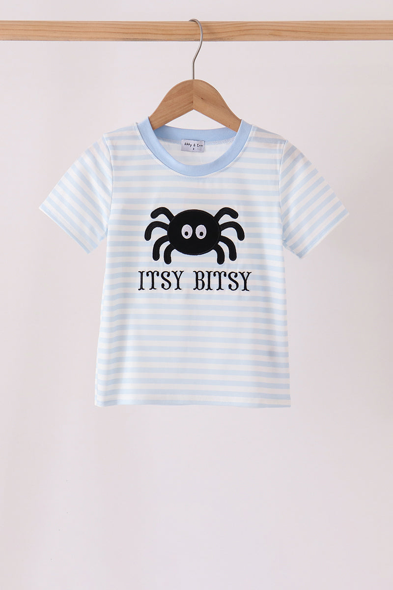 Blue stripe spider embroidery top - ARIA KIDS