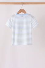Blue stripe spider embroidery top - ARIA KIDS