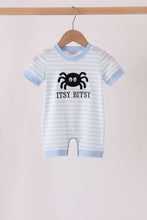 Blue stripe spider embroidery romper - ARIA KIDS