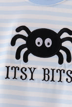 Blue stripe spider embroidery romper - ARIA KIDS