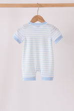 Blue stripe spider embroidery romper - ARIA KIDS
