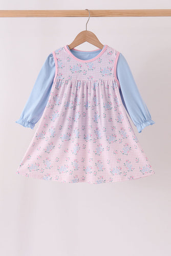 Pink floral bow 2pc set - ARIA KIDS