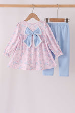 Pink floral bow pants set - ARIA KIDS