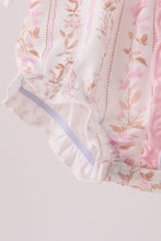 Pink floral turkey embroidery ruffle bubble - ARIA KIDS