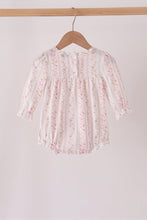 Pink floral turkey embroidery ruffle bubble - ARIA KIDS