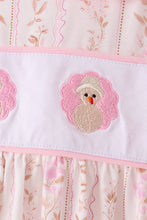 Pink floral turkey embroidery ruffle pants set - ARIA KIDS