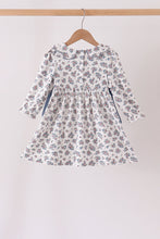 Teal floral smocked bow dress - ARIA KIDS