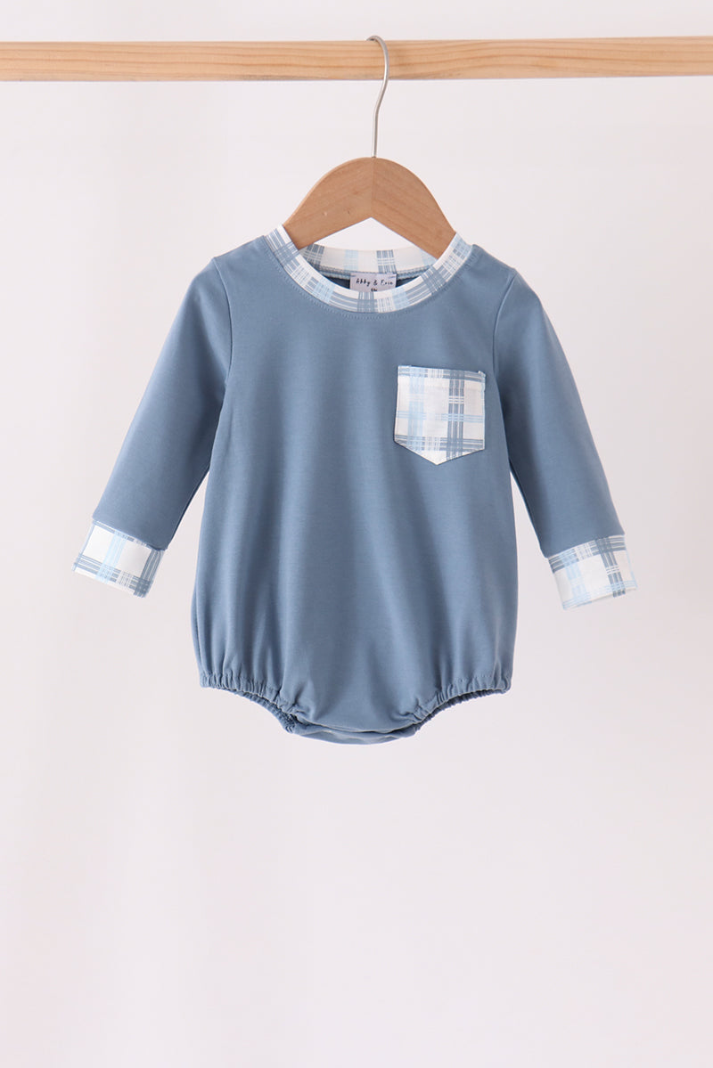 Blue plaid pocket bubble - ARIA KIDS