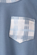 Blue plaid pocket bubble - ARIA KIDS