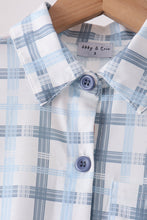 Blue plaid button down shirt - ARIA KIDS