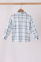 Blue plaid button down shirt - ARIA KIDS