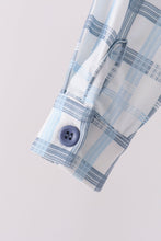 Blue plaid button down shirt - ARIA KIDS