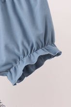 Teal floral smocked bloomer set - ARIA KIDS