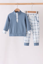 Blue plaid jogger set - ARIA KIDS