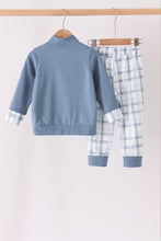 Blue plaid jogger set - ARIA KIDS