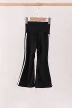 Black Flare Double Side Stripe Active Pants