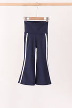 Navy Flare Double Side Stripe Active Pants