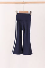 Navy Flare Double Side Stripe Active Pants