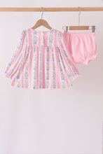 Pink Pearl Bow Floral Bloomer Set - ARIA KIDS