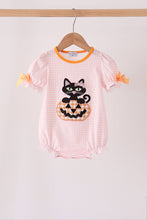 Pink cats Jack-O-Lantern applique bubble - ARIA KIDS