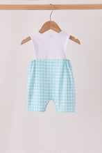 Blue pumpkin embroidery gingham jonjon
