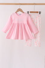Pink floral bow pants set - ARIA KIDS