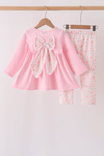 Pink floral bow pants set - ARIA KIDS