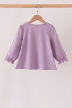 Purple goose embroidery top