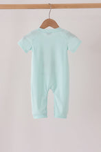 Blue goose embroidery romper