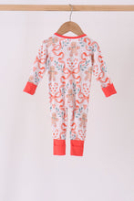 Coral gingerbread bamboo zipper romper