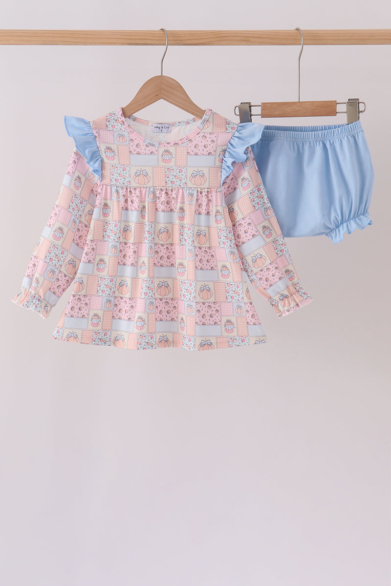 Pink pumpkin ruffle bloomer set - ARIA KIDS