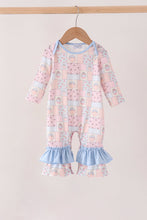 Pink pumpkin ruffle romper