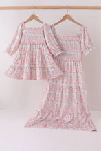 Pink pumpkin smocked mom&me dress - ARIA KIDS