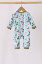 Green mallard embroidery romper