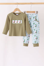 Green mallard embroidery pants set