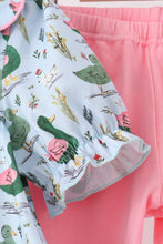 Green mallard ruffle  pants set