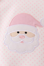 Pink santa claus dot applique ruffle bubble