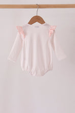Pink santa claus dot applique ruffle bubble