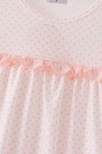 Pink santa claus dot applique ruffle dress