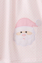 Pink santa claus dot applique ruffle dress