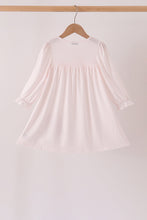Pink santa claus dot applique ruffle dress
