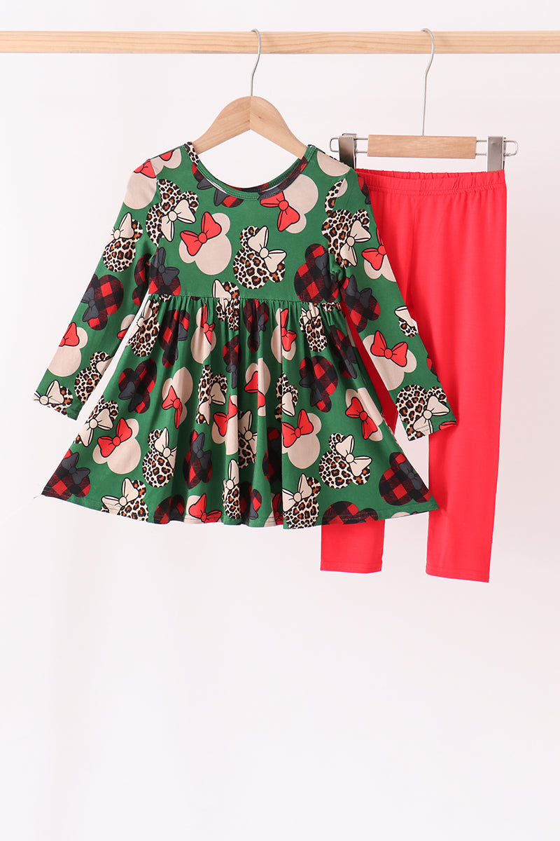Red character bamboo pants set - ARIA KIDS