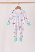 Airplane bamboo zipper romper